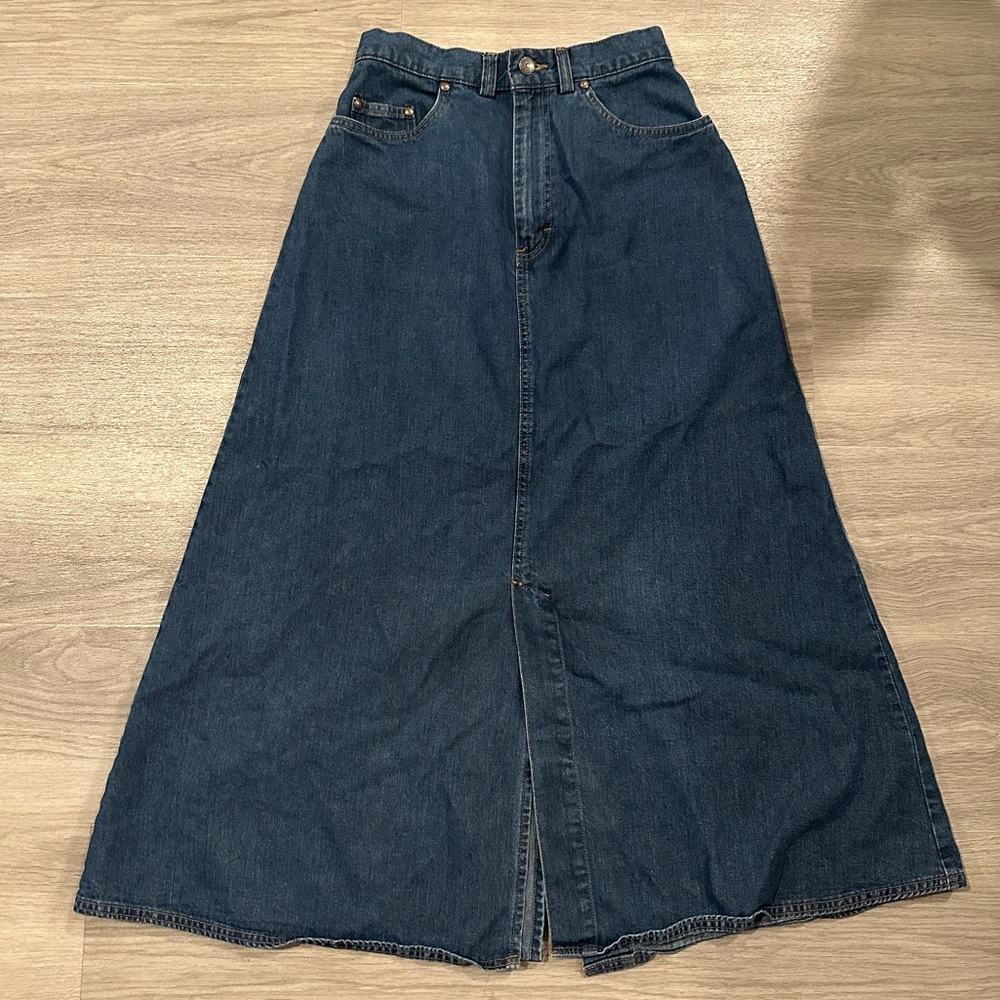 Vintage Denim Maxi Skirt